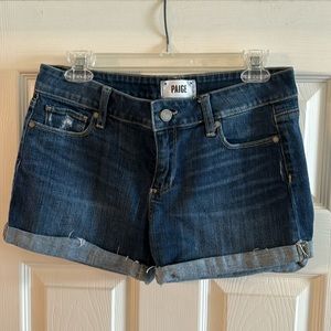 Paige dark wash denim shorts. Size 27.